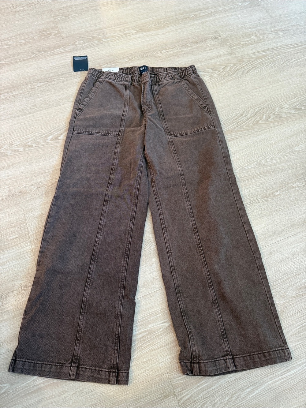 GAP Brown Pull-On Wide-Leg Pants